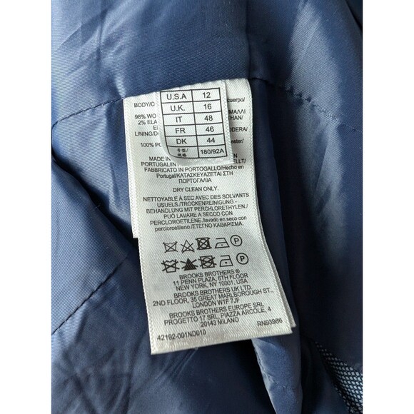Brooks Brothers Blue Sheath Dress Italian Wool Size 12 - Picture 5 of 8